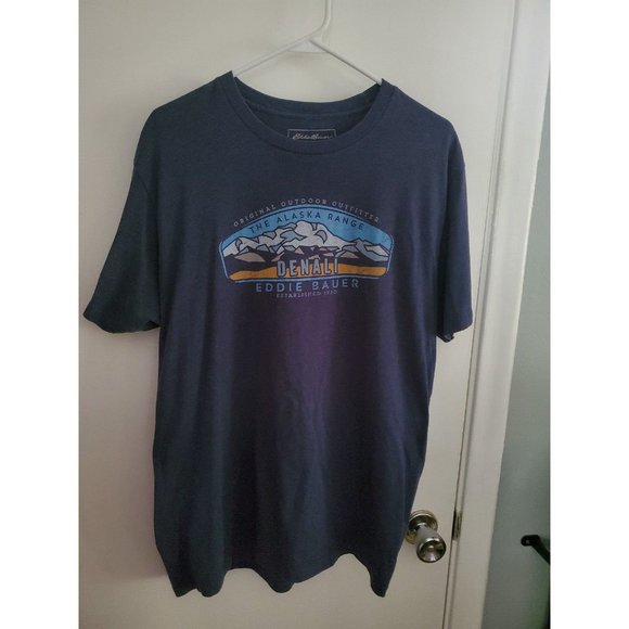 Eddie Bauer Men's Medium Blue Denali Alaska T-shirt - Picture 2 of 3